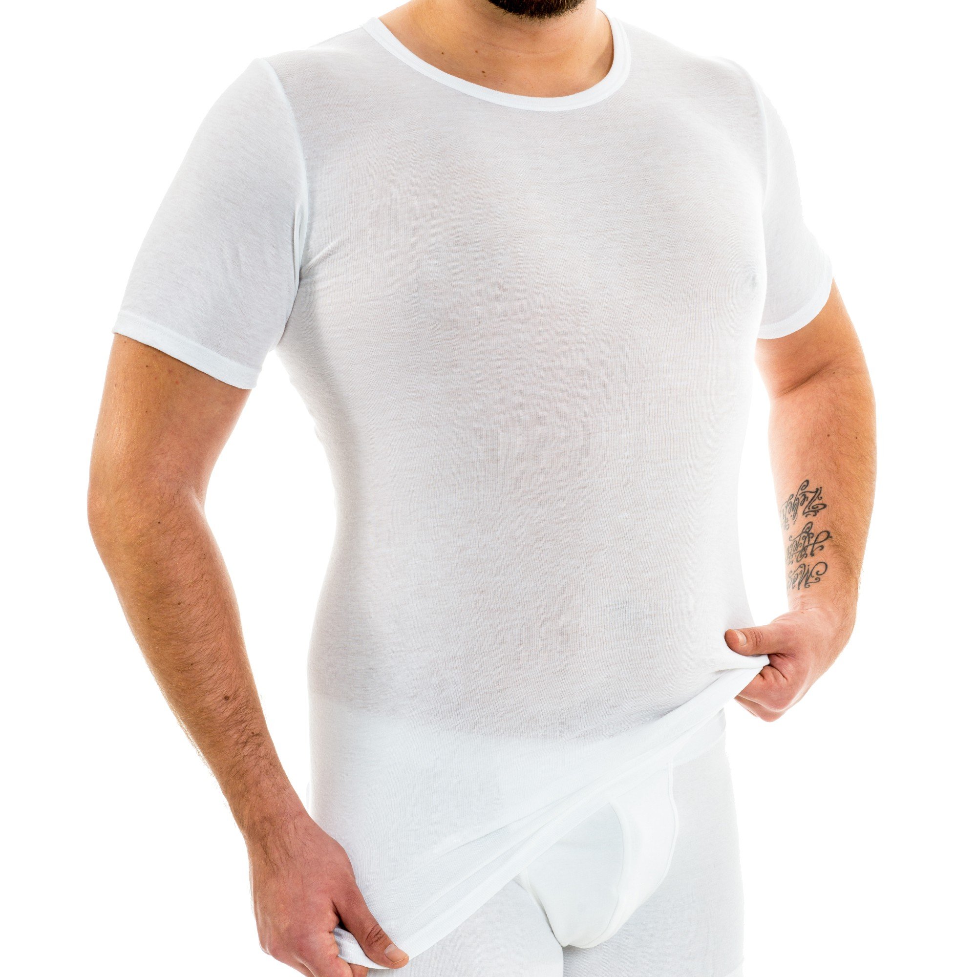 HERMKO 63847 2er Pack Herren Business Funktionsunterhemd extralang (+ 10cm)