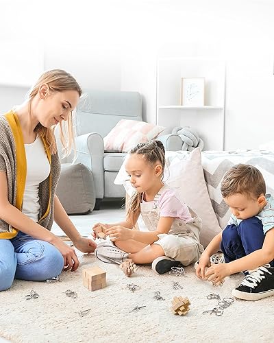 Vista 5 de 30 piezas rompecabezas rompecabezas rompecabezas juegos educativos mente madera y metal rompecabezas 3D desbloqueo bloqueo IQ caja