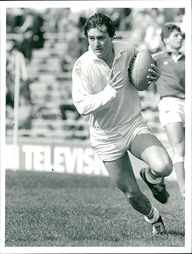 Vintage photo of Fran Clough pictured when rushing with ball playing ...