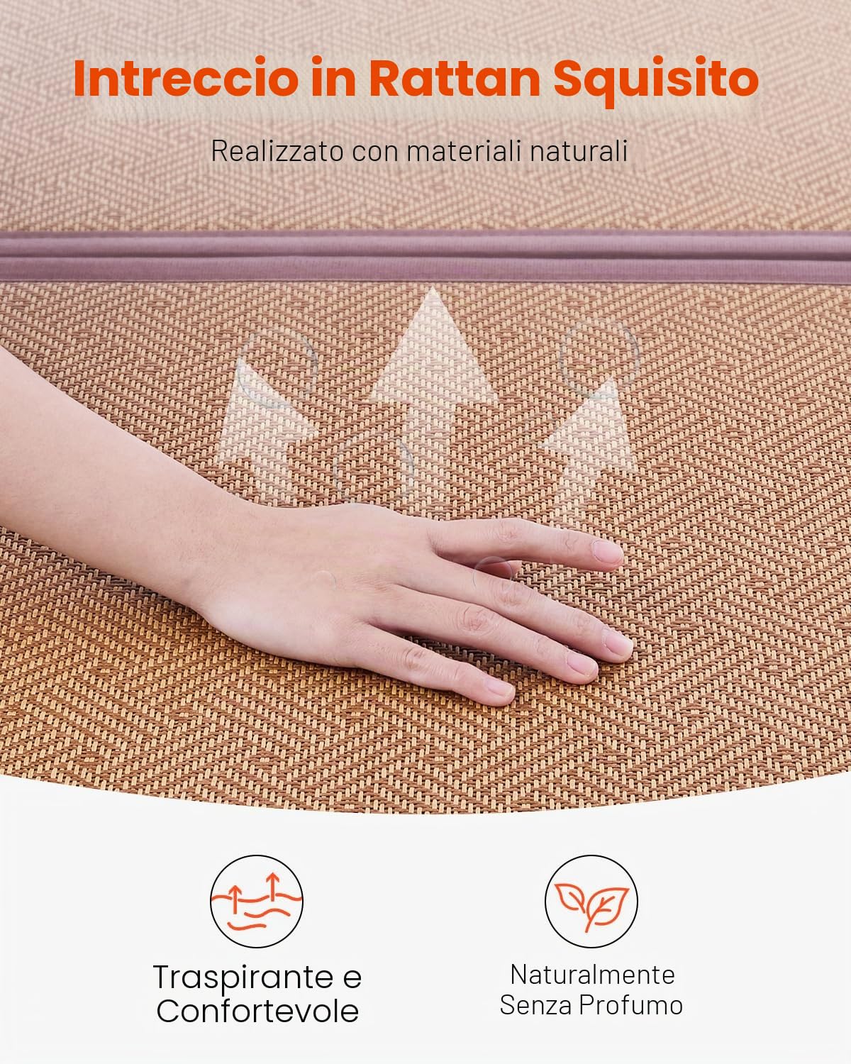 VEVOR Tappetino Tatami, Materasso Pieghevole in Rattan Naturale Intrecciato a Mano, Antiscivolo e Facile da Pulire, Tappetino Traspirante Estivo per Meditazione Yoga 2032 x 1397 x 13 mm