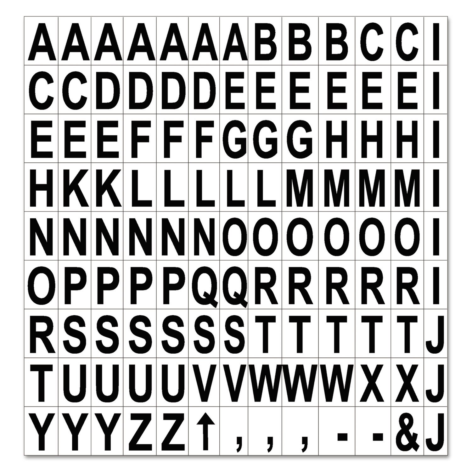 MasterVision KT2220 Interchangeable Magnetic Characters, Letters, Black, 3/4-Inch h