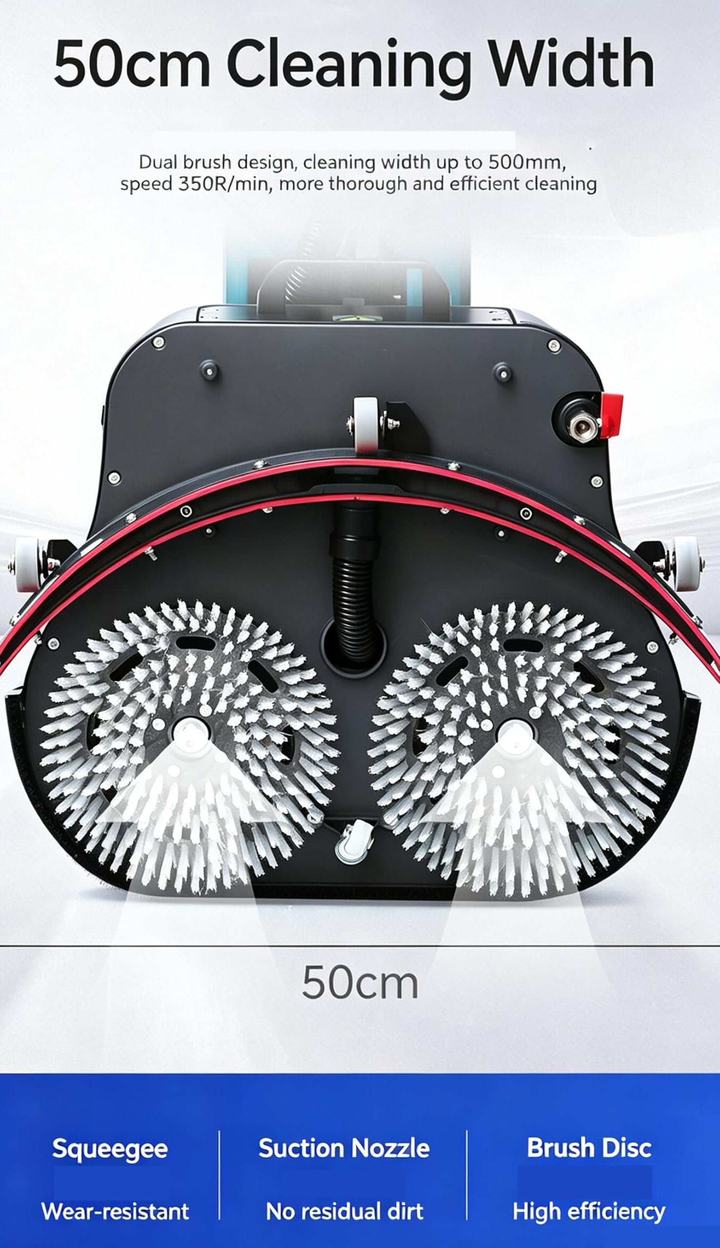 Autolaveuse Professionnelle, Largeur de Nettoyage de 50 cm