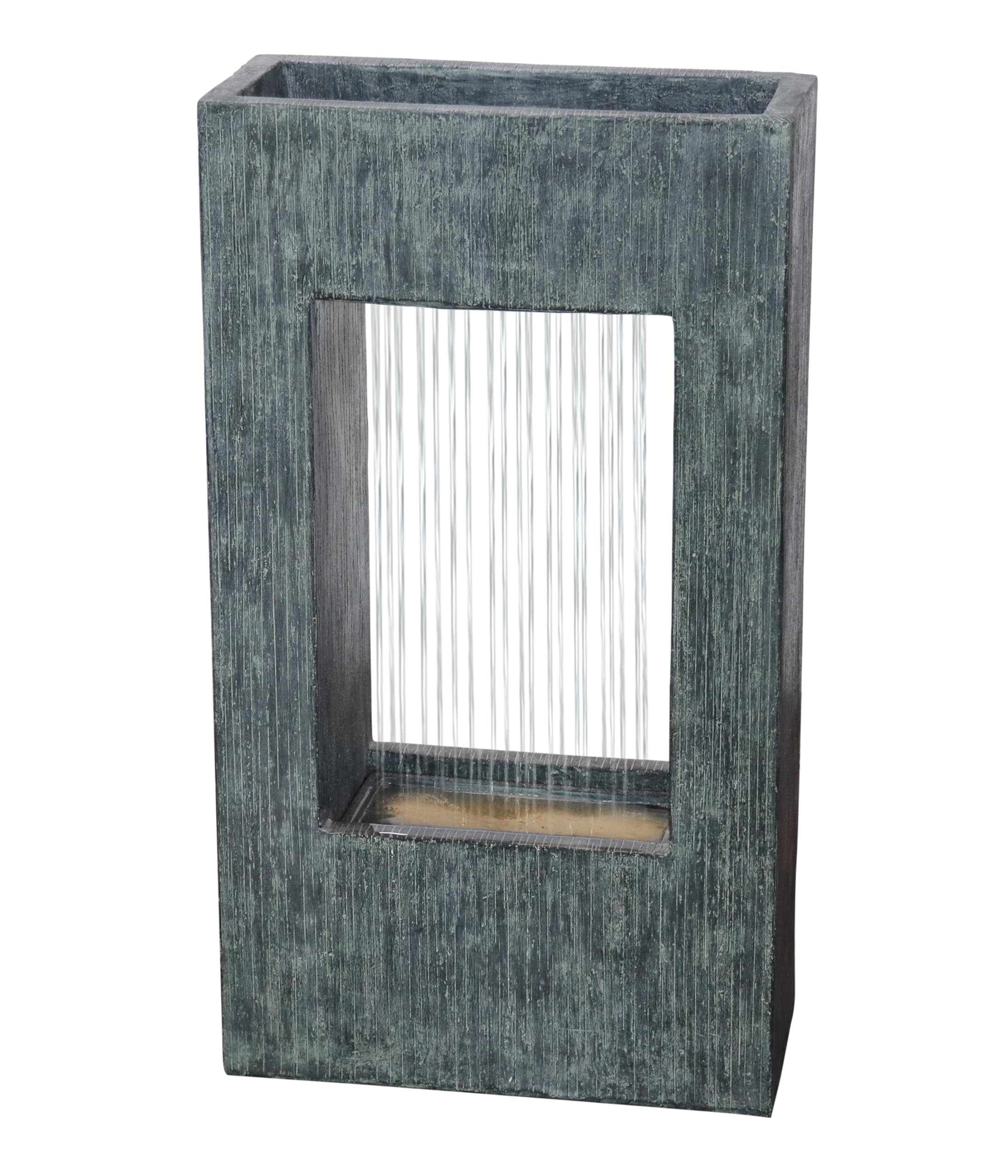 Dehner Vigo Fontaine de Jardin Solaire résistante au Gel avec éclairage LED 77,9 x 43,6 x 20,6 cm polyrésine Grise
