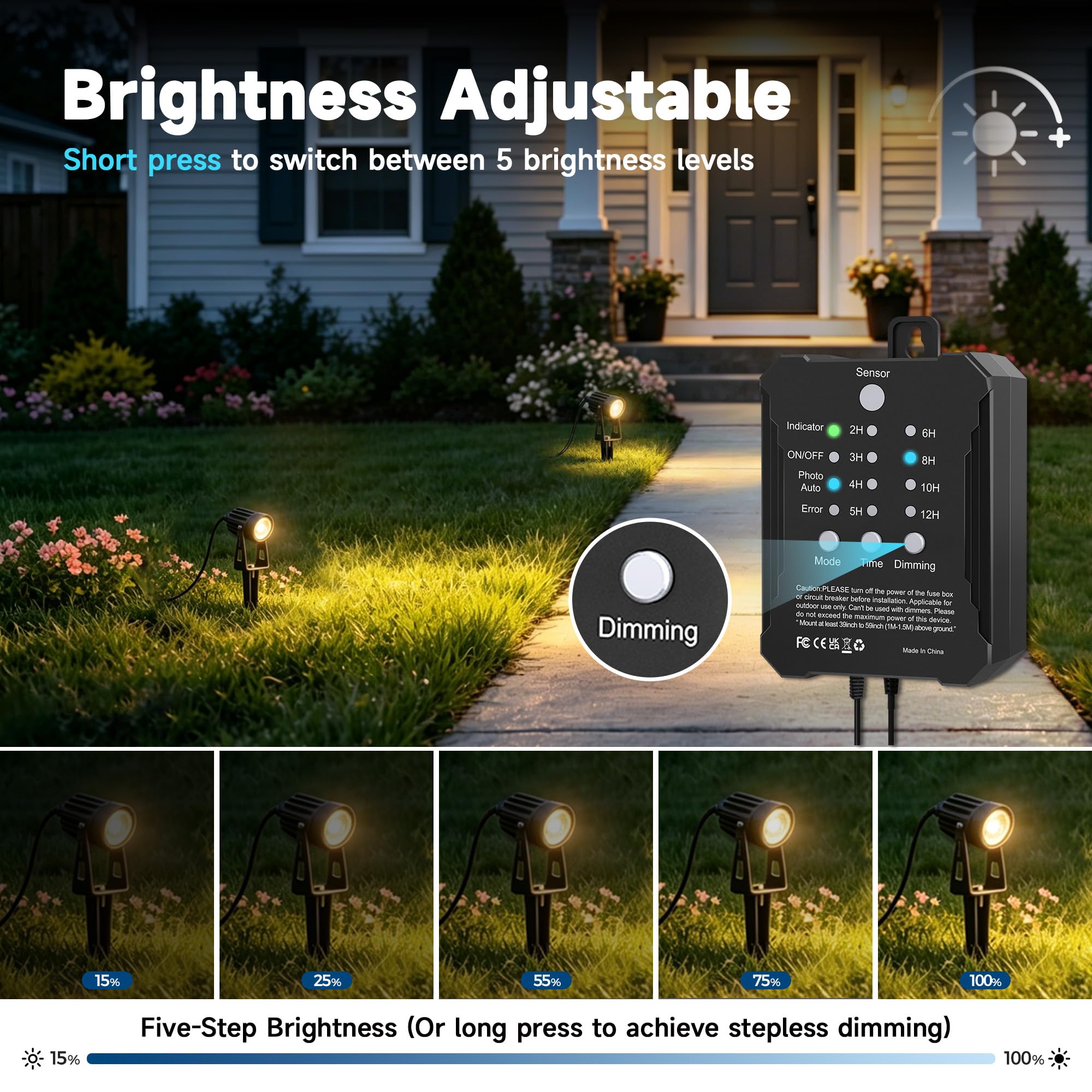 MALORY LED Gartenbeleuchtung 6er Set, 16.5M Gartenleuchten mit Transformator, IP65 Wasserdichter 3000K Strahler Außen Gartenstrahler mit erdspieß für Draußen, Terrasse, Einfahrt