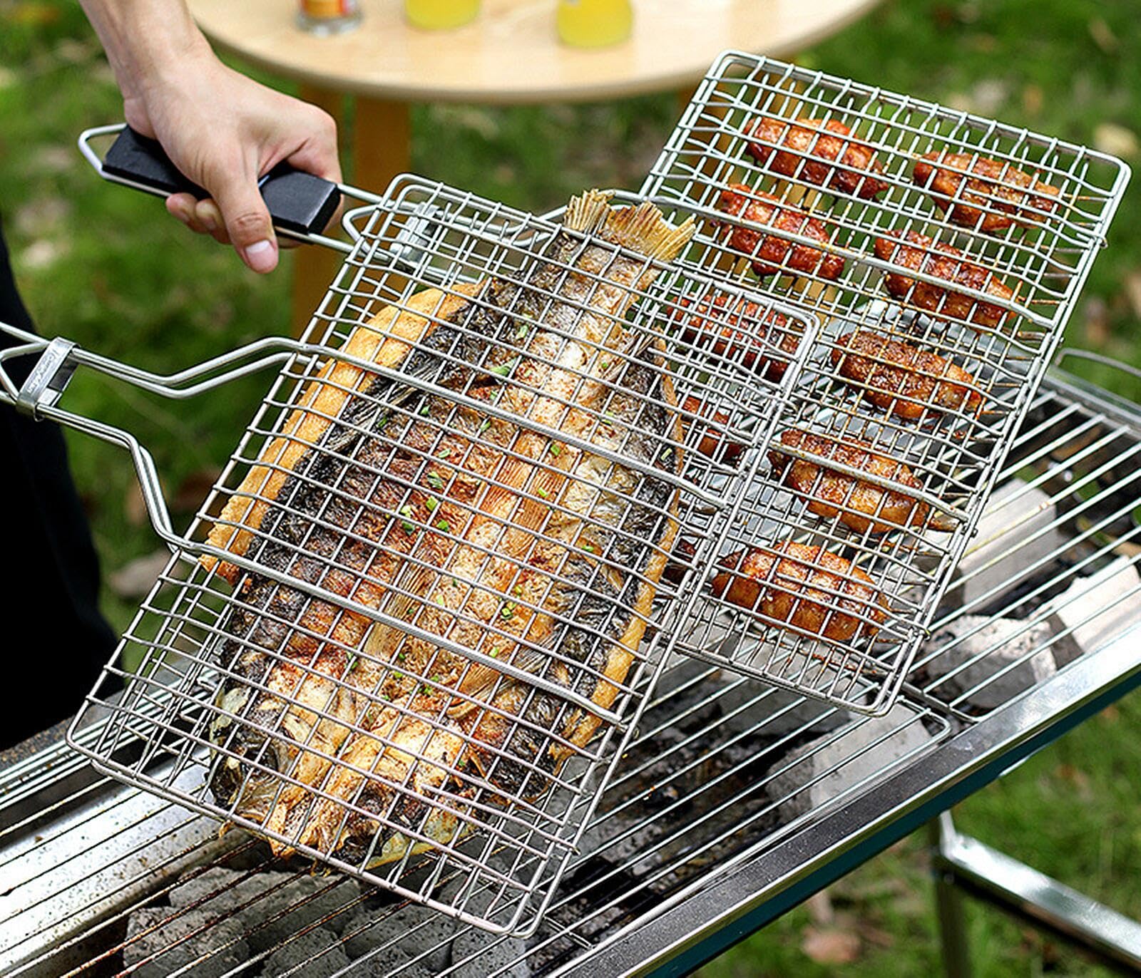 Amazon.co.jp: Meifnaoearn バーベキュー 網 BBQトング BBQ網 焼き網