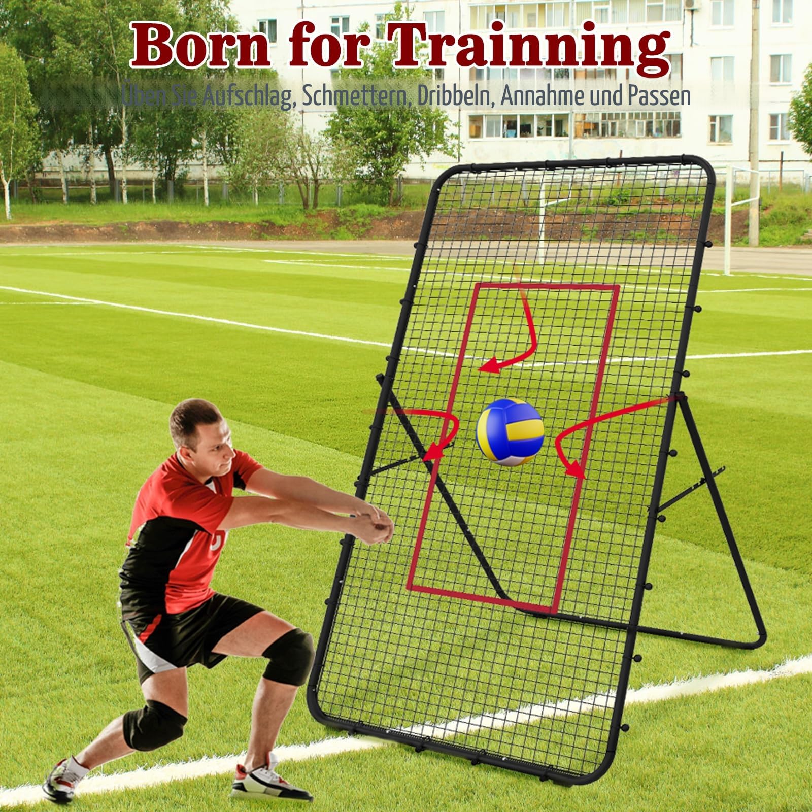 LIANTRAL Volleyball Rebounder Netz, verstellbares Volleyball Trainingsgerät