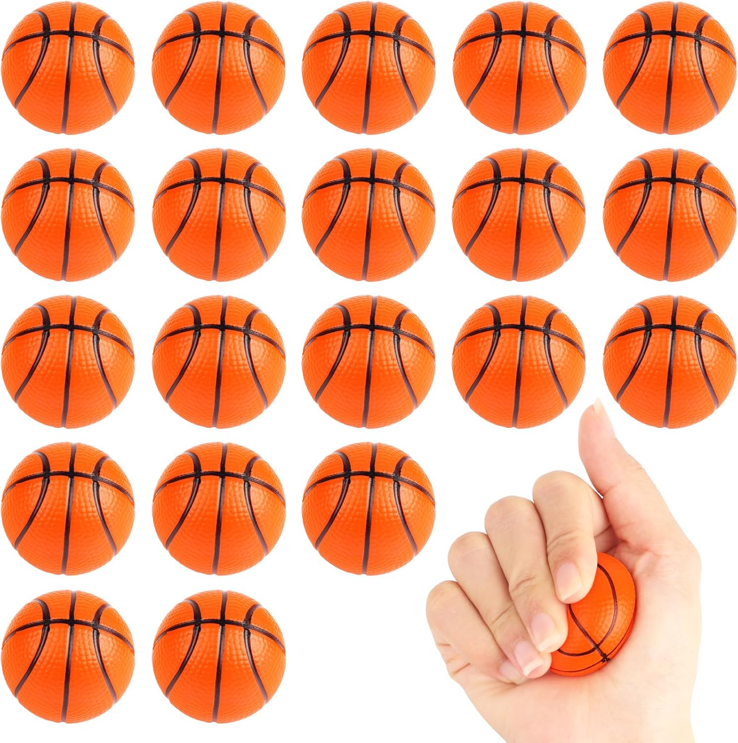 Waenerec Mini Basketball Stress Ball 20 Packs Basketball Party Favors Small Foam