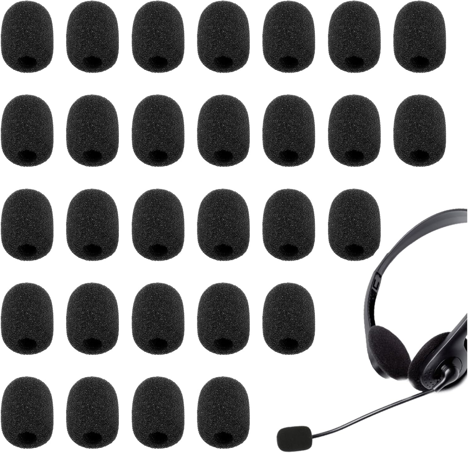 30 Pcs Mini Headset Microphone Foam Covers, Lapel Windscreen Foam Cover, High Density Lapel Mic Covers Pop Filter for a Variety of Headset Microphones, Noise Reduction 30 Pcs Mini Headset Microphone Foam Covers, Lapel Windscreen Foam Cover, High Density Lapel Mic Covers Pop Filter for a Variety of Headset Microphones, Noise Reduction
