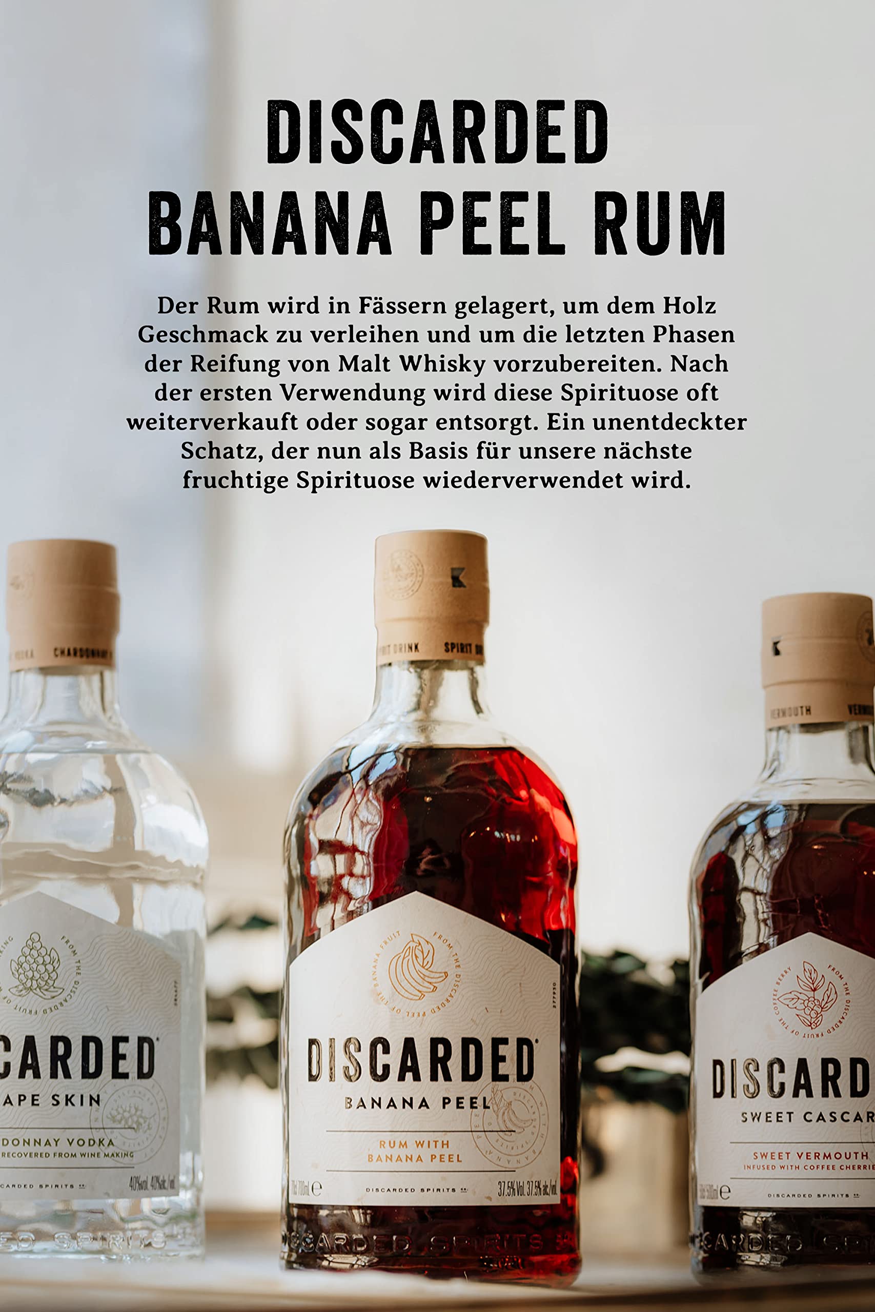Discarded Banana Peel Rum, 70cl hochwertiger karibischer Rum trifft fruchtige Bananenschale