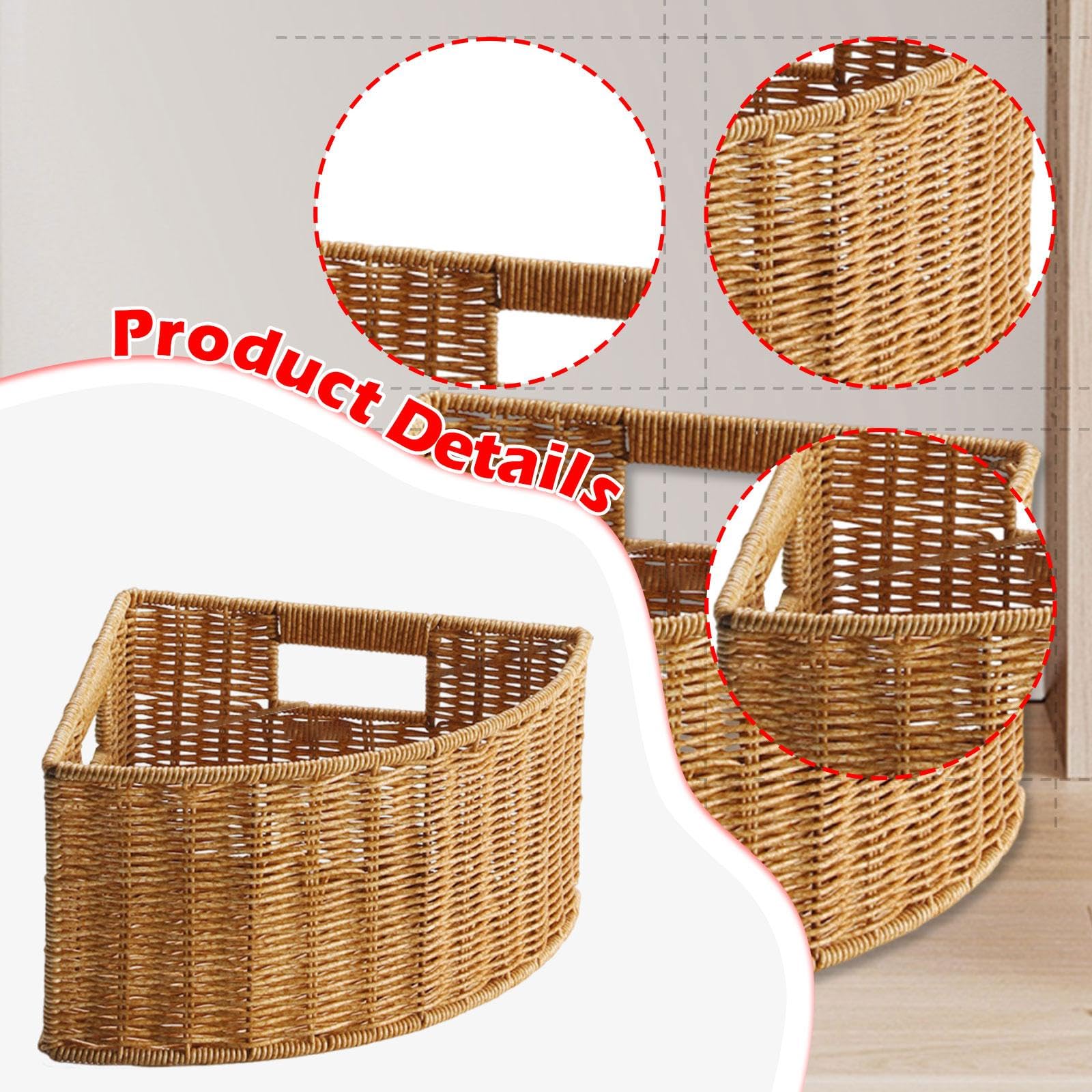 Cesta de Almacenamiento, con Forma de, Organizador de Esquina, Cesta para La Ropa Sucia con Asa, Estructura Abierta, Fabricada en PP para, S