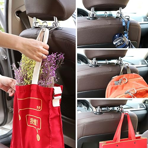 Miniatura 2 de Gancho para bolso de automóvil, soporte para bolso para automóvil, gancho oculto multifuncional, ganchos para reposacabezas para automóvil, gancho