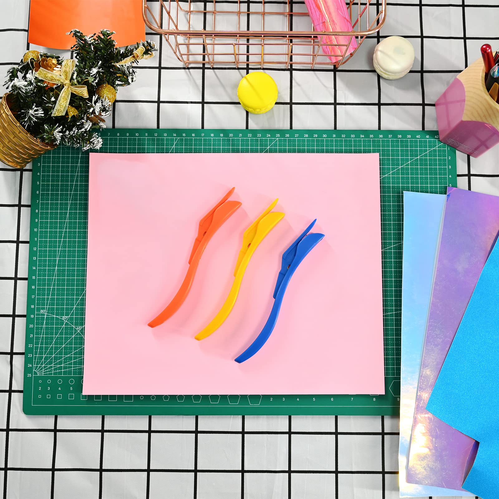 EHDIS Cutter à Papier, Safety Cutter avec 5 Lames, Ouvre-lettre en Plastique Bleu