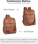 FADEON Laptop Backpack for Women Leather Travel Backpack with Laptop Compartment, Designer PU Shoulder Laptop Bag Brown