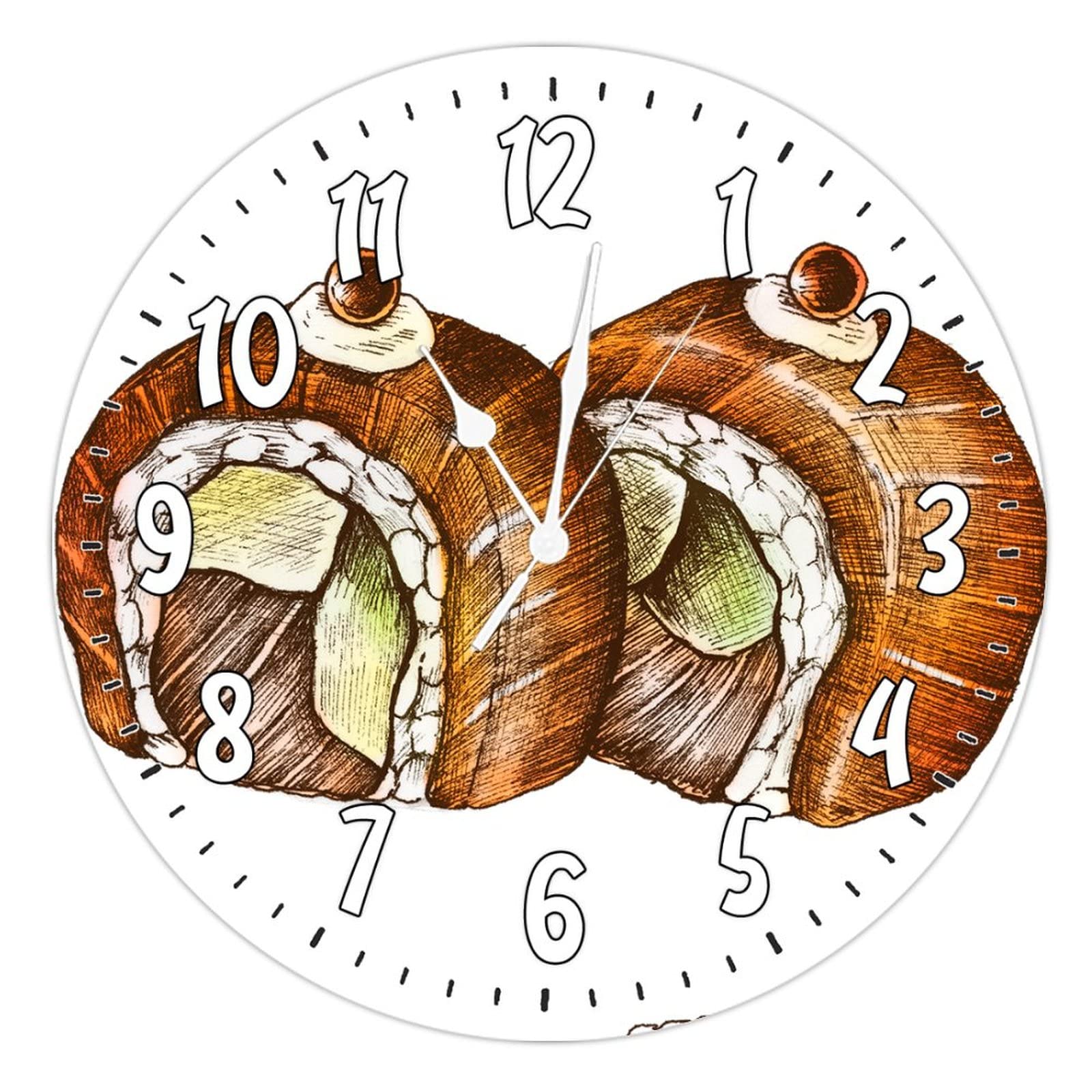 Idée cadeau originale : horloge murale burger en bois de 38 cm