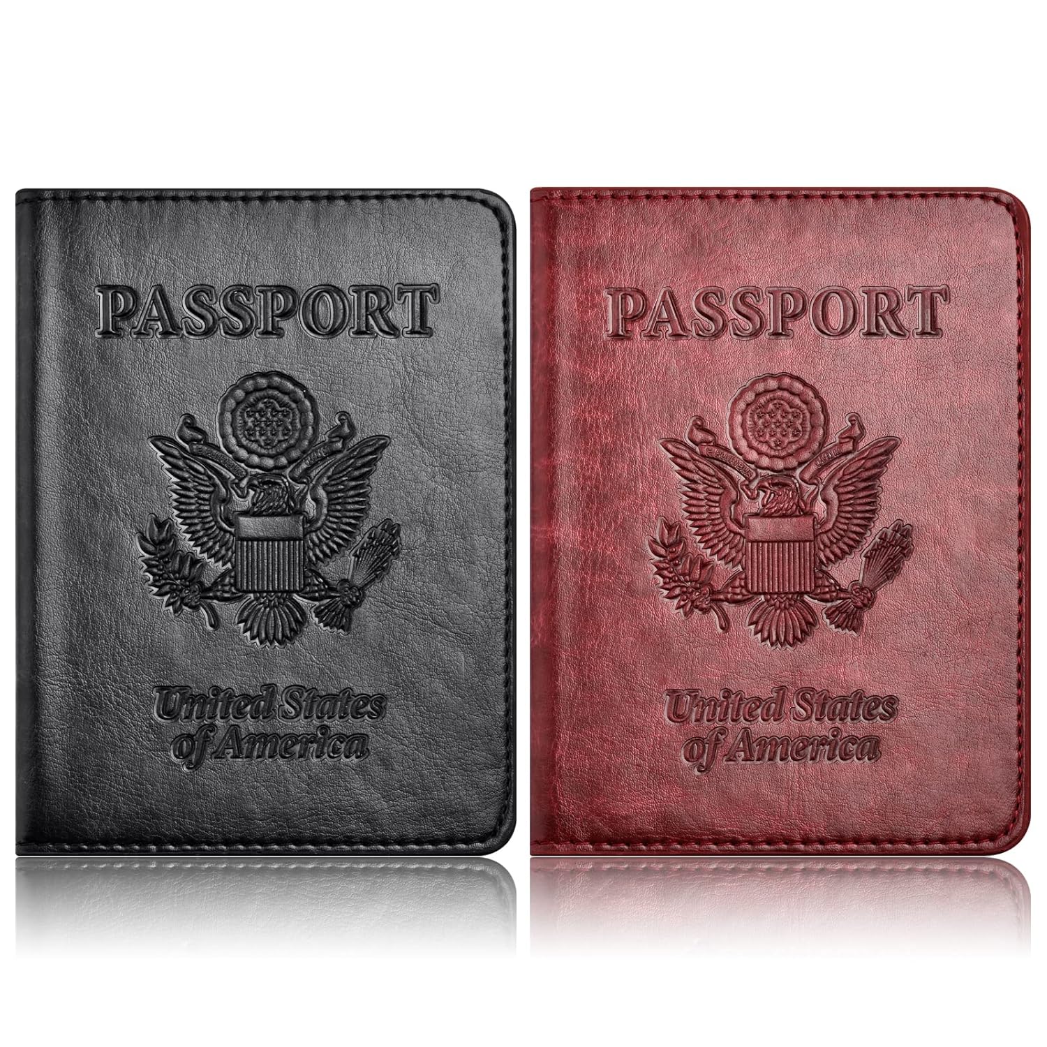 Eoehro Passport Holder for Travel Essentials-2Pack Passport Wallet Cover Case for Travel Must Haves Accessories Passport Book Holders