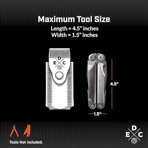 Miniatura 2 de Funda multiherramienta, cuero americano, bolsa multiherramienta para cinturones, funda multiherramienta con broche, compatible con multiherramientas