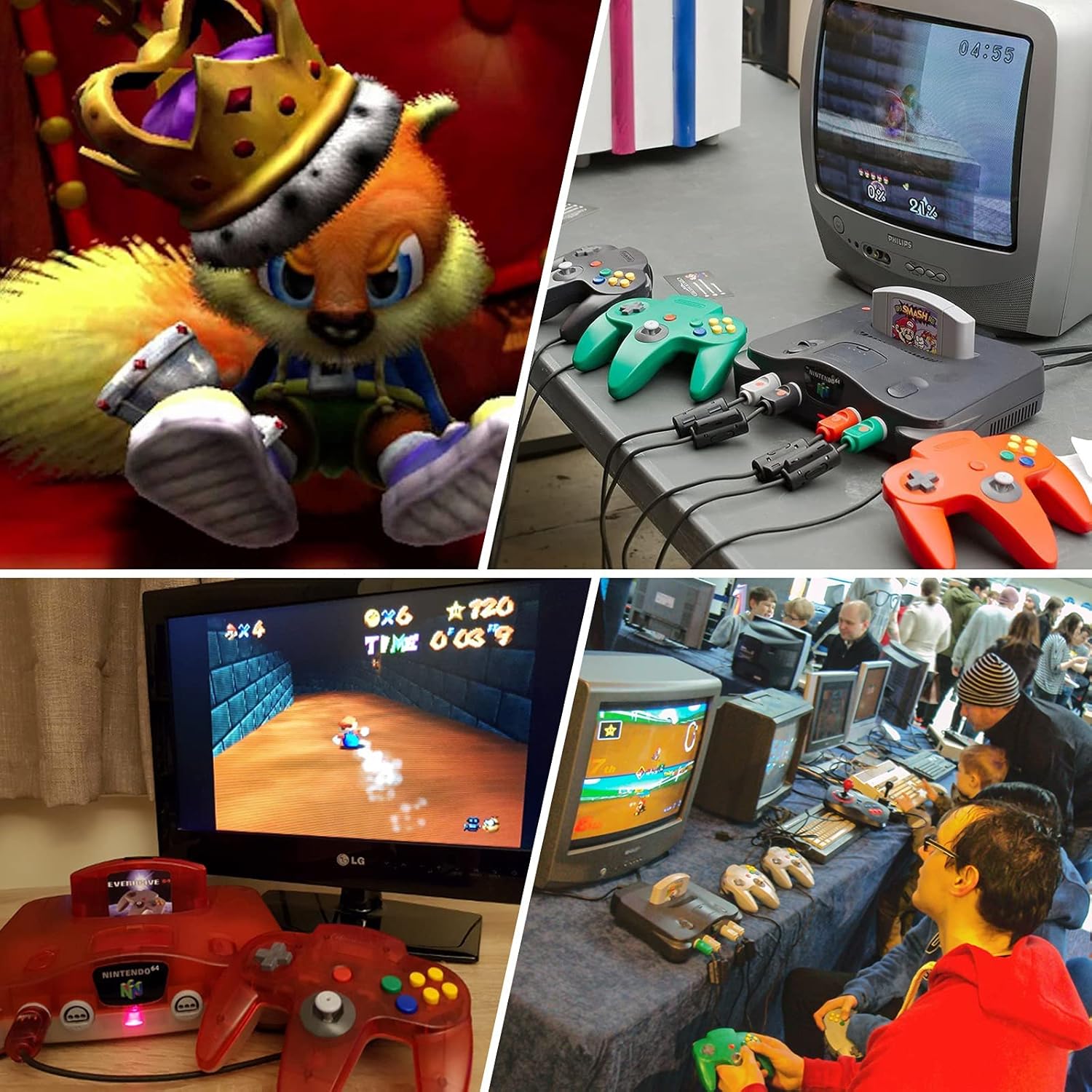 N64 Controller, Classic Wired Controller with Upgraded Joystick for Original Nintendo 64 Video Game Console(Pack of 2, Ruby Red and Sapphire Blue)