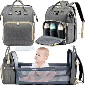 mochila maternidade, Mochila de saco de fraldas de bebê com estação de troca para menino menina, mochila maternidade