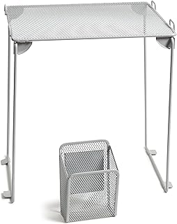 U Brands Gray Mesh Locker Organization Kit, Includes Magnetic Cup and Folding Shelf, 2 Pieces