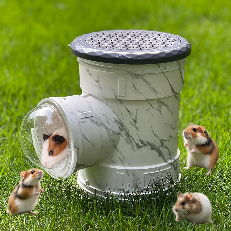 Transportadora para Pequenos Animais halinfer com Ventilação e Estampa Marble Print House, 31,75 x 20,32 x 31,75 cm