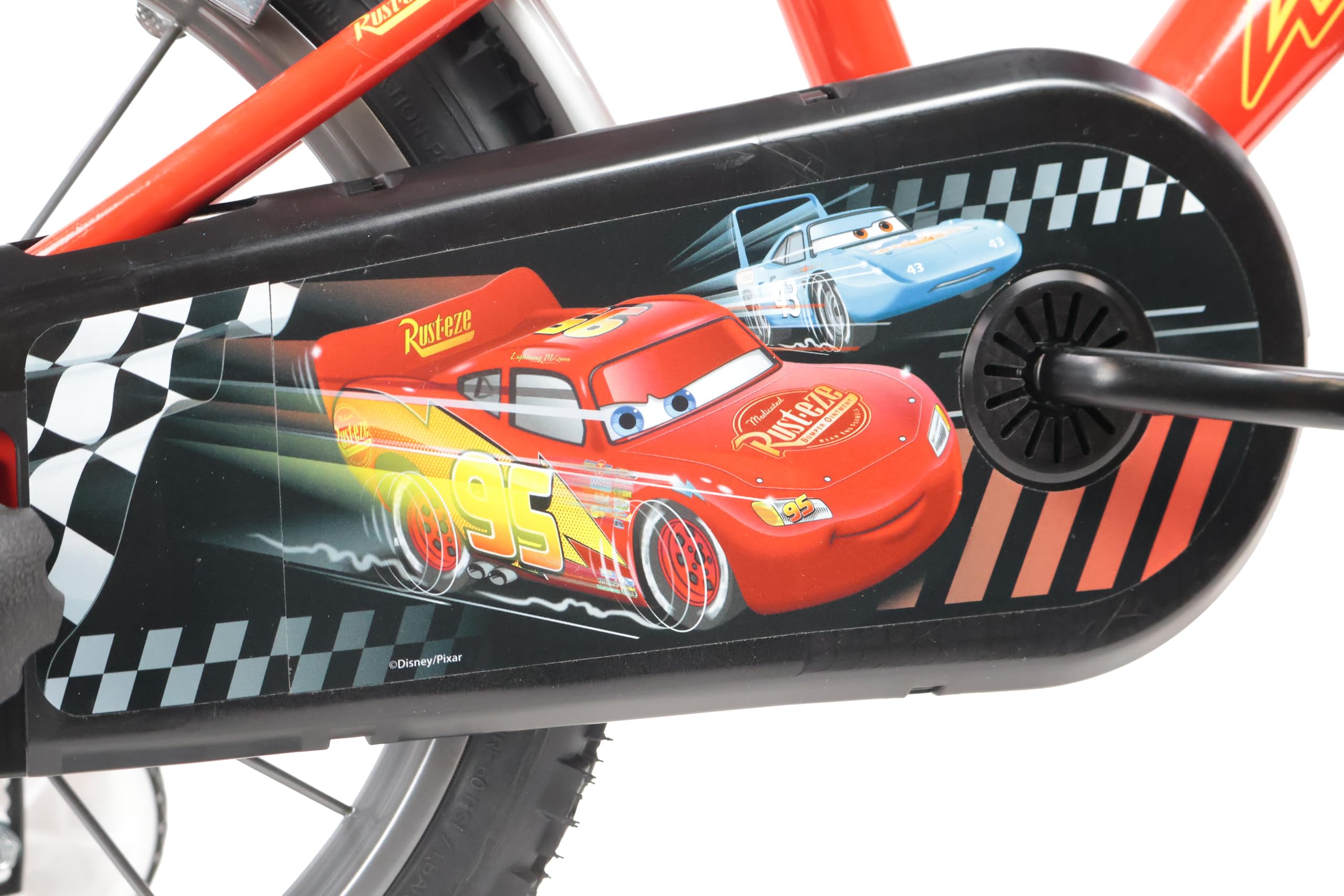 Denver Bike Bicicletta Bambino 16 Pollici Licensed Cars, 4-6 Anni, Rotelle Removibili, Freni Caliper Anteriore/Posteriore, Telaio Acciaio, Ruote Gonfiabili, Borraccia e Scudo