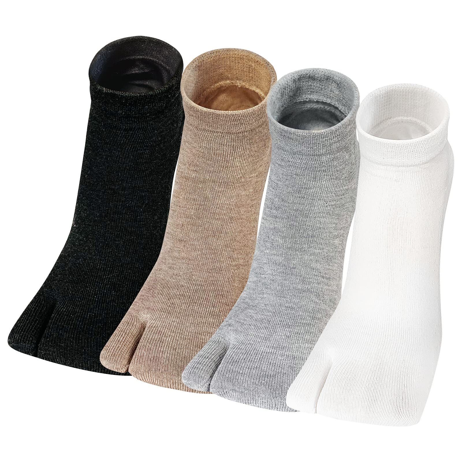 ZAKASA Tabi Mujer Calcetines: Japoneses, Dedos de Deporte para Chanclas, Geta Tabi, Algodón Suave y Transpirable, 4 Pares