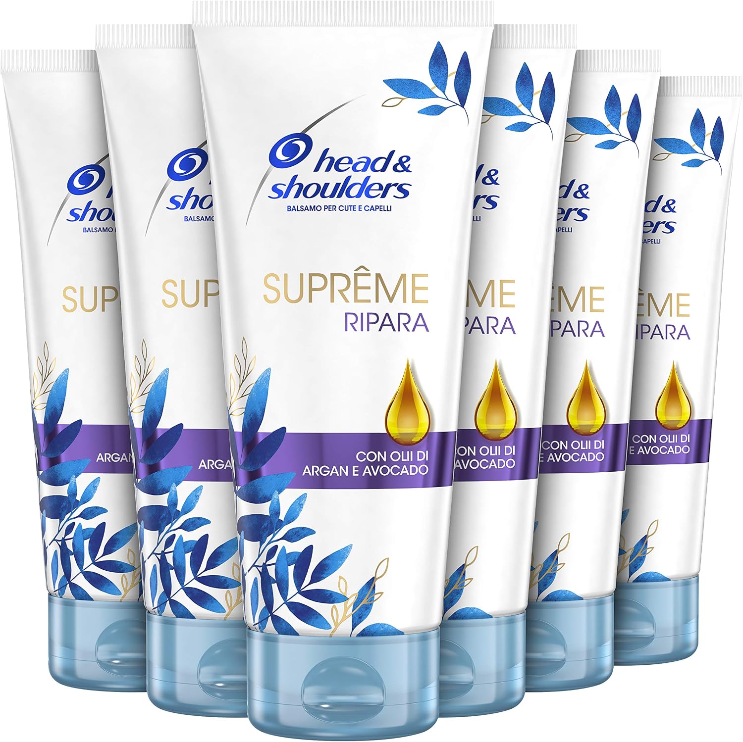 Head & Shoulders Suprême Anti-Dandruff Conditioner with Argan Oil for Skin and Hair with Sublimation Ingredients, Pack of 6 x 220 ml