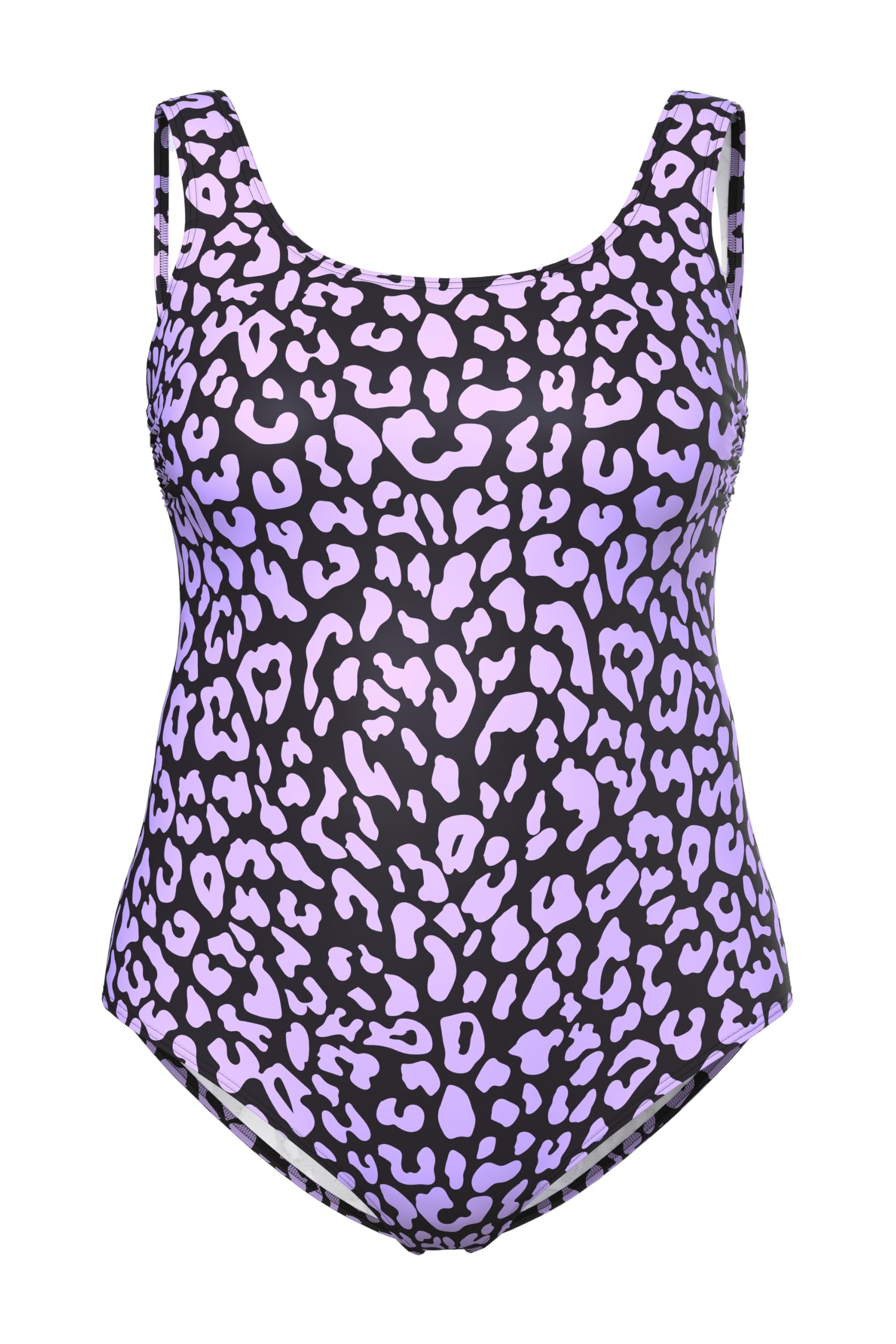 Ulla Popken Badeanzug, Leomuster, ohne Softcups, Rundhals Costume Intero Donna