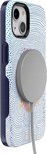 Vista 14 de Casely Funda para iPhone 13 Compatible con MagSafe Color Splash de medianoche Funda retro abstracta Color de medianoche Splash Abstracto