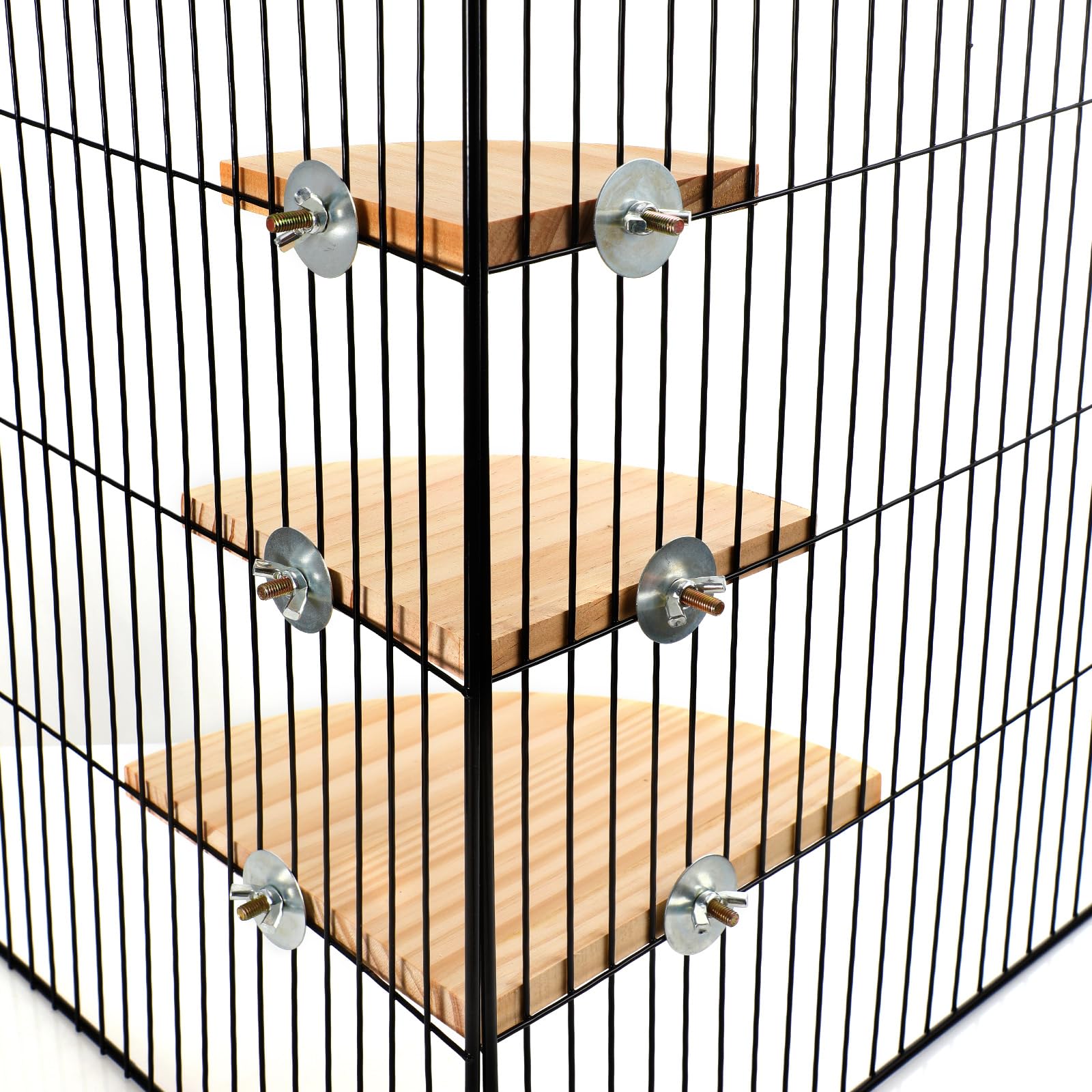 Kathson Bird Perch Platforms - Sanded Wooden Corner Shelves For Parrots, Conures, Budgies, Cockatiels