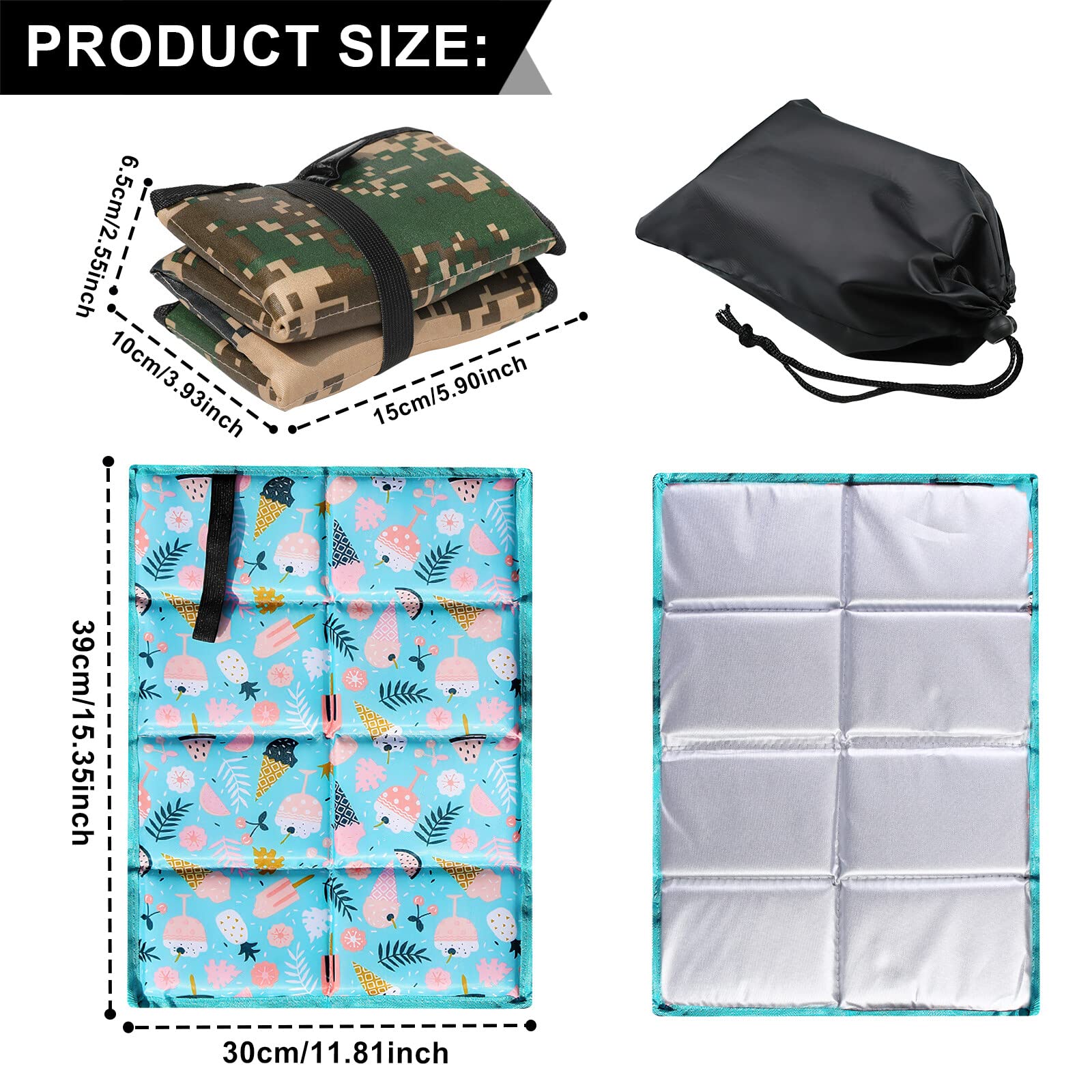 3 Stück Outdoor Sitzkissen Faltbar, 30*39cm Faltba Produktbild-Vorschau 8