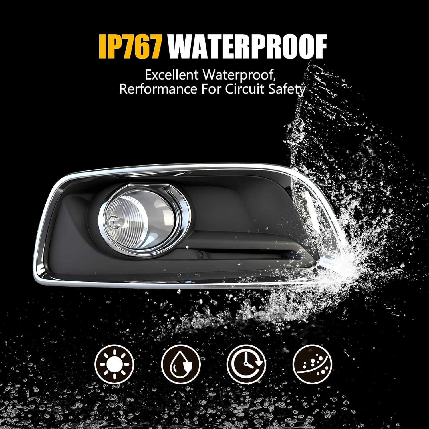 LED Fog Light for 2013-2015 Chevy Malibu, Front Driving Fog Lamps Replacement Kit 1:1 Replacement Original Fog Lights, DOT Certified Clear Lens (1 Pair)