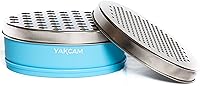 Vista 2 de Yakcam Cheese Grater Vegetable Shredder Storage Container, Citrus Zester, Course and Fine Stainless Steel Blades. 4 Piece Blue, Kitchen Gadget,17.7