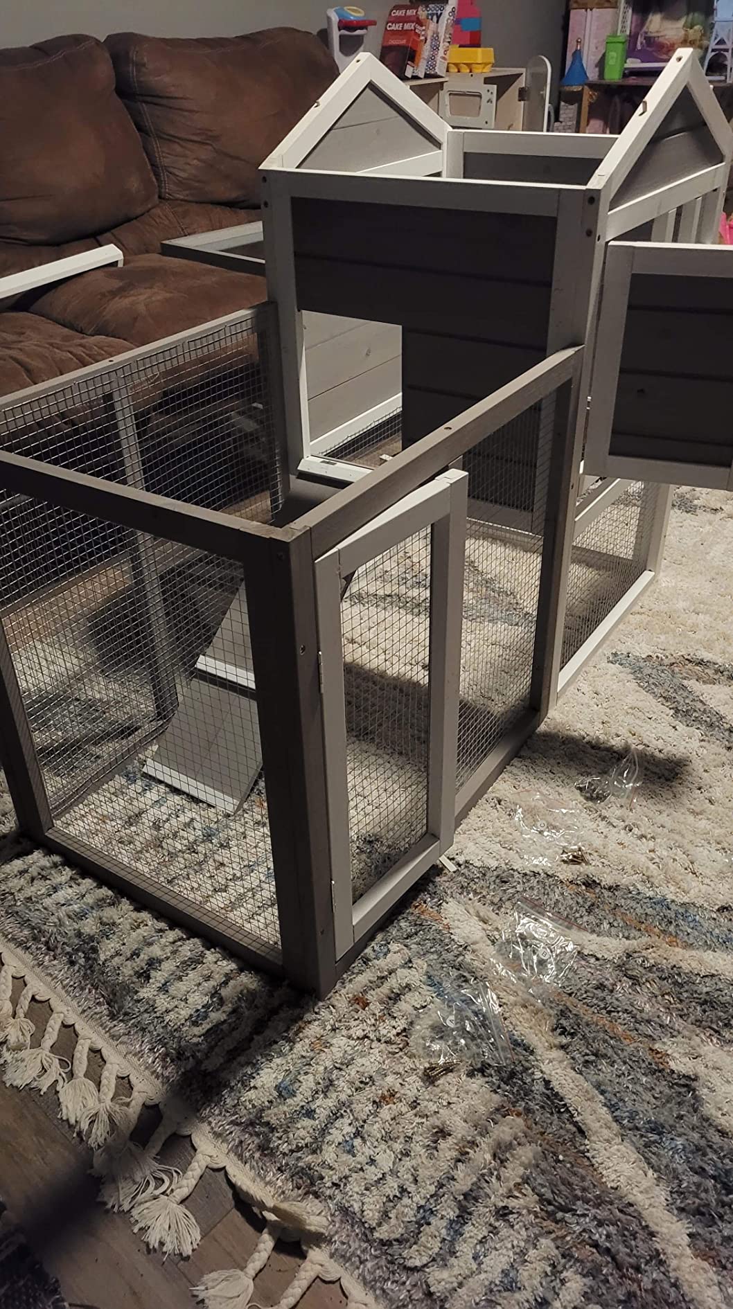 23/mo Finance Tangkula Rabbit Hutch, Indoor Outdoor Bunny Cage with Run, Wooden Rabbit Cage