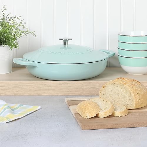 Miniatura 2 de Martha Stewart Estofador holandés de hierro fundido esmaltado de 3.5 cuartos de galón - Martha Blue