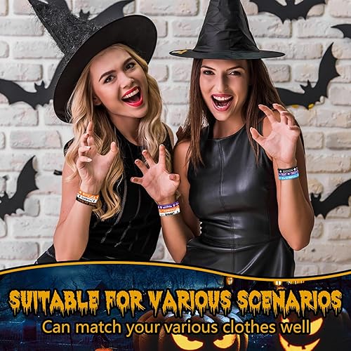 Miniatura 7 de Halloween Rubber Wristbands Halloween Silicone Bracelets Trick or Treat for Kids Halloween Party Favors for Kids