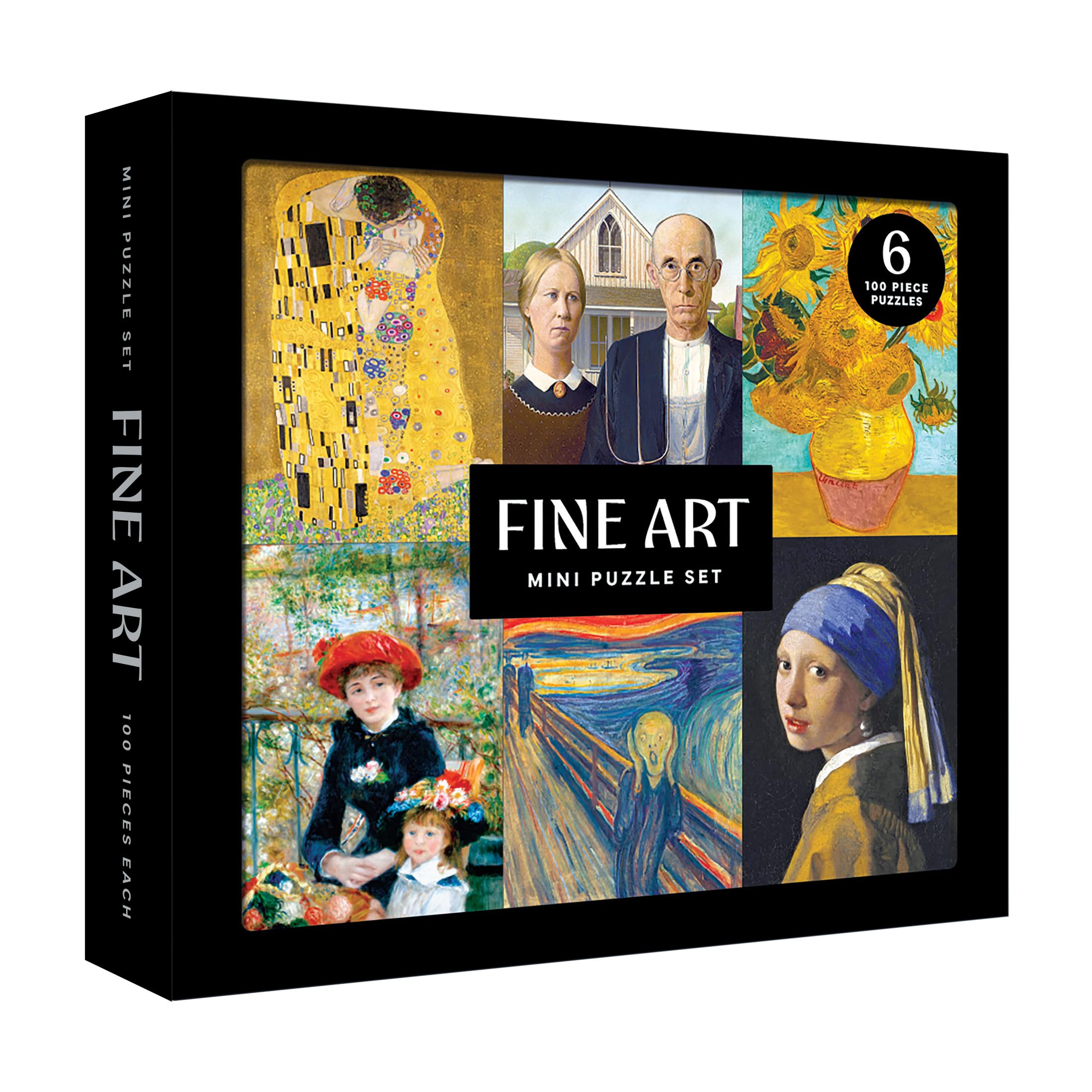 Fine Art Puzzle Set, 6 100pc Jigsaw Puzzles