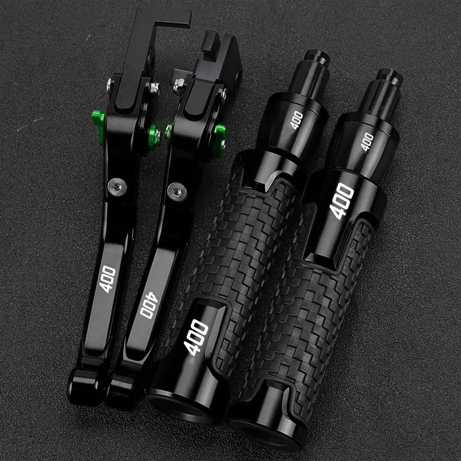 Accesorios extensibles Kawasaki Z400 y extremos manija freno CNC