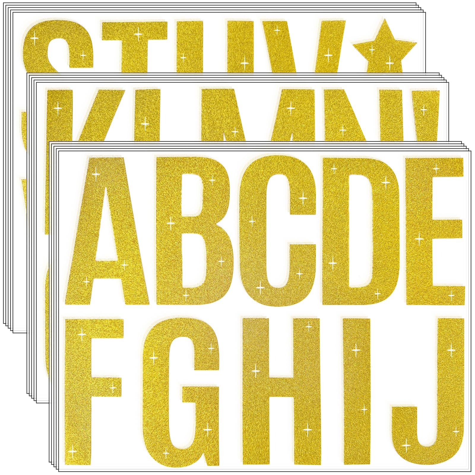 Waynoda 155 Pcs 15 Sheets Glitter Bulletin Board Letters 4 Inch Letter Stickers for Poster Board Stick on Letters for Bulletin Board Display Classroom