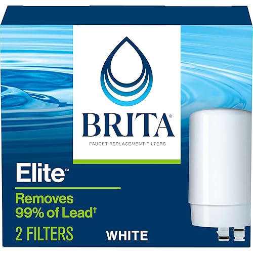 Brita Faucet Mount Water Filter for Sink, Removes 99% of Lead, Elite Filtration System, Includes 2 Replacement Filters, White - 2 ct - 2 Filters