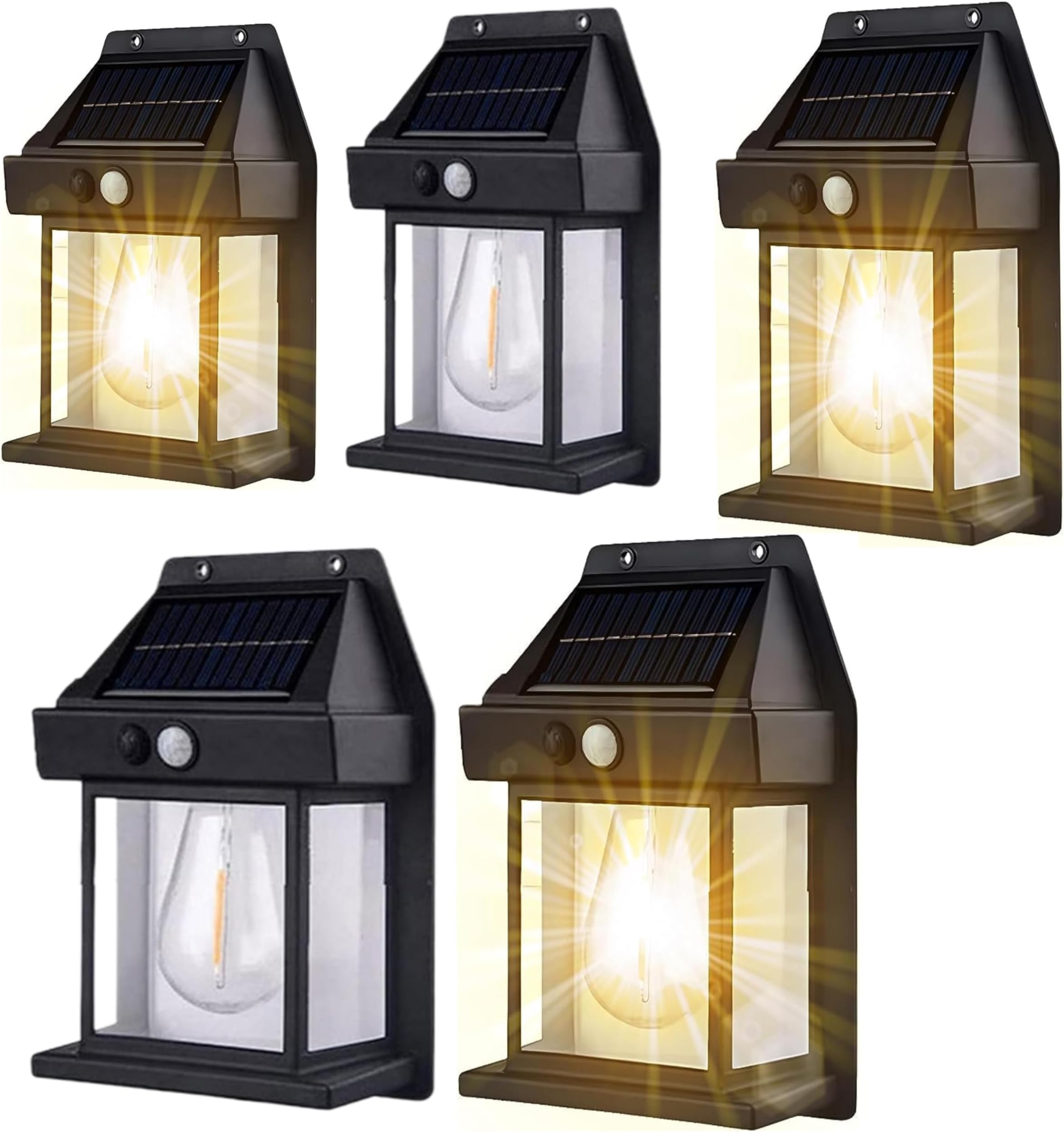 KAVANA Solar Wall Lamp Lights For Outdoor,Motion Sensor Lamp, Solar Lights For Outdoor, Home, Garden With Solar Panel Waterproof Outdoor Lamp For Garden, Patio, Yard- Multicolor (5)