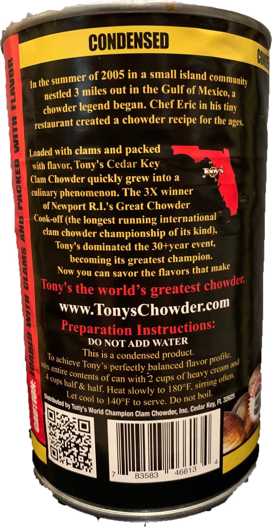 Amazon.com : Tony's Clam Chowder, 3X World Champion, 51oz ounce (1