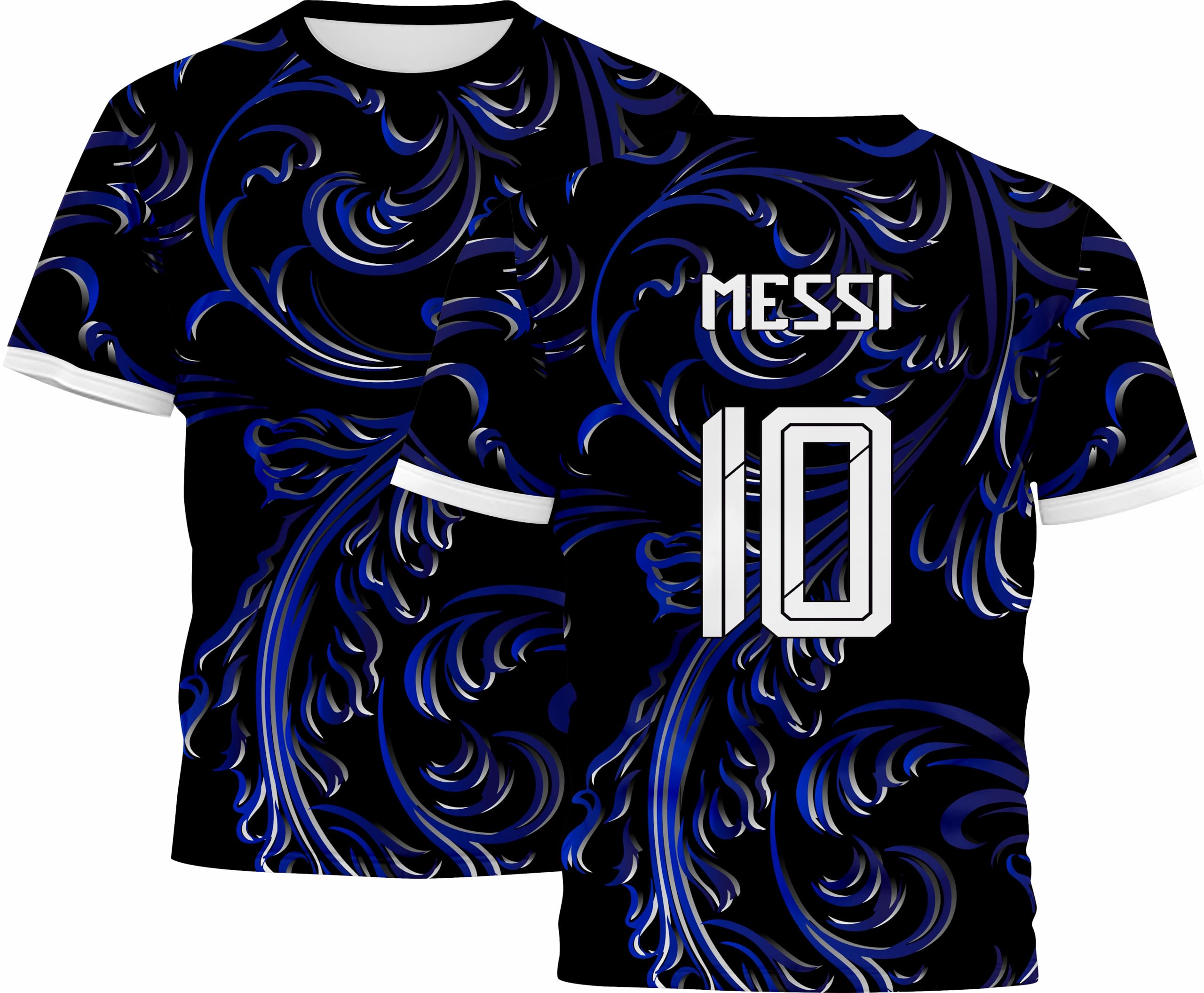 Polyester Classic Fit Number 10 Football Jerseys for Men's-image-45