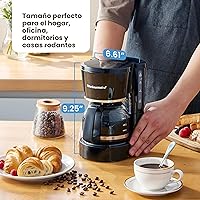 Vista 4 de Elite Gourmet EHC-5055 Cafetera automática de 5 tazas de preparación y goteo con filtro reutilizable Pause N Serve, interruptor