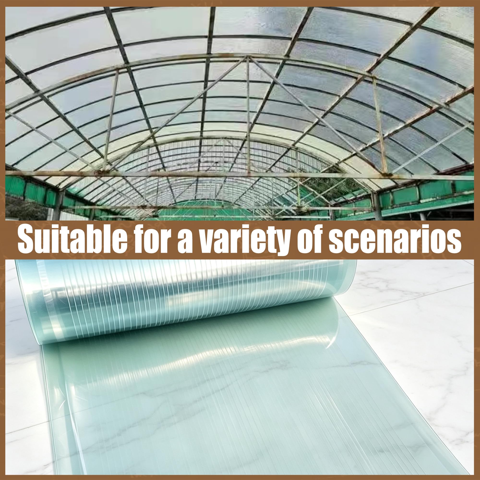 Dachplatten Transparent 150 x 2100 cm Gute Wasserdichtigkeit Transparente Dämmplatten Rollbar Und Flexibel für Gewächshäuser, Restaurants Und Viehställe, 1.2mm