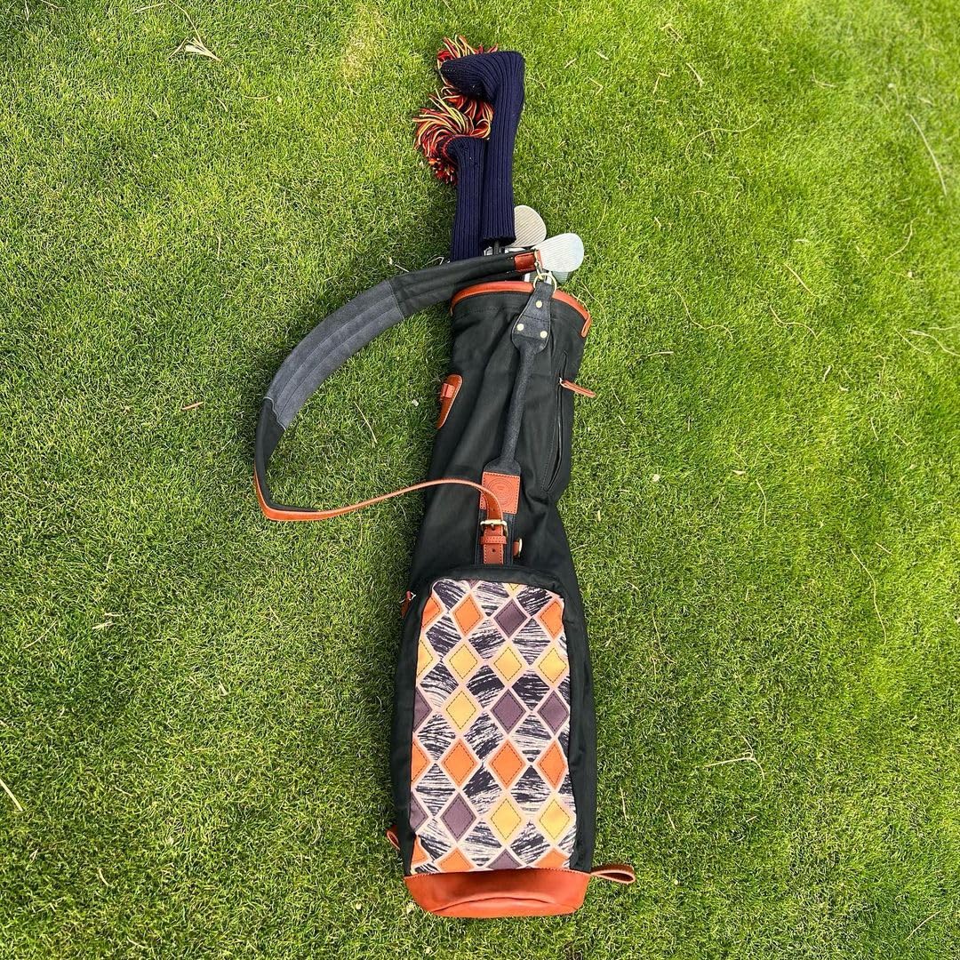 Golftasche Pencilbag Vintage Outdoor Golftasche Sticks Club Taschen Bälle Tragetasche Auto Driving Range Canvas Cover 83CM Pencilbag Reisebag