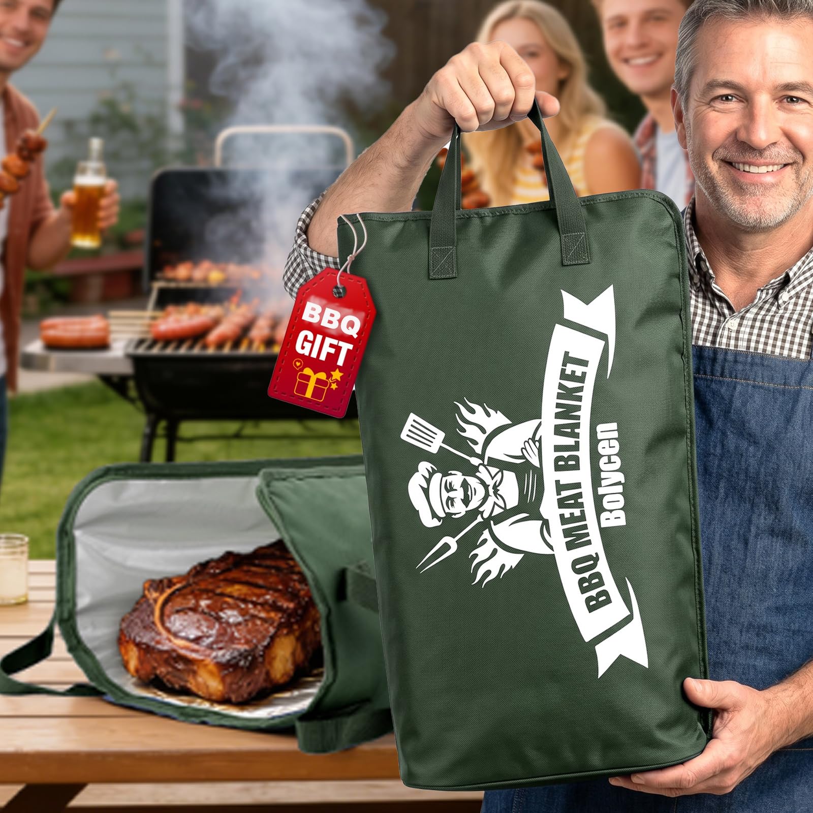 Bolycen Upgraded 21 in BBQ Blanket for Resting Meat, Insulated Brisket Bag