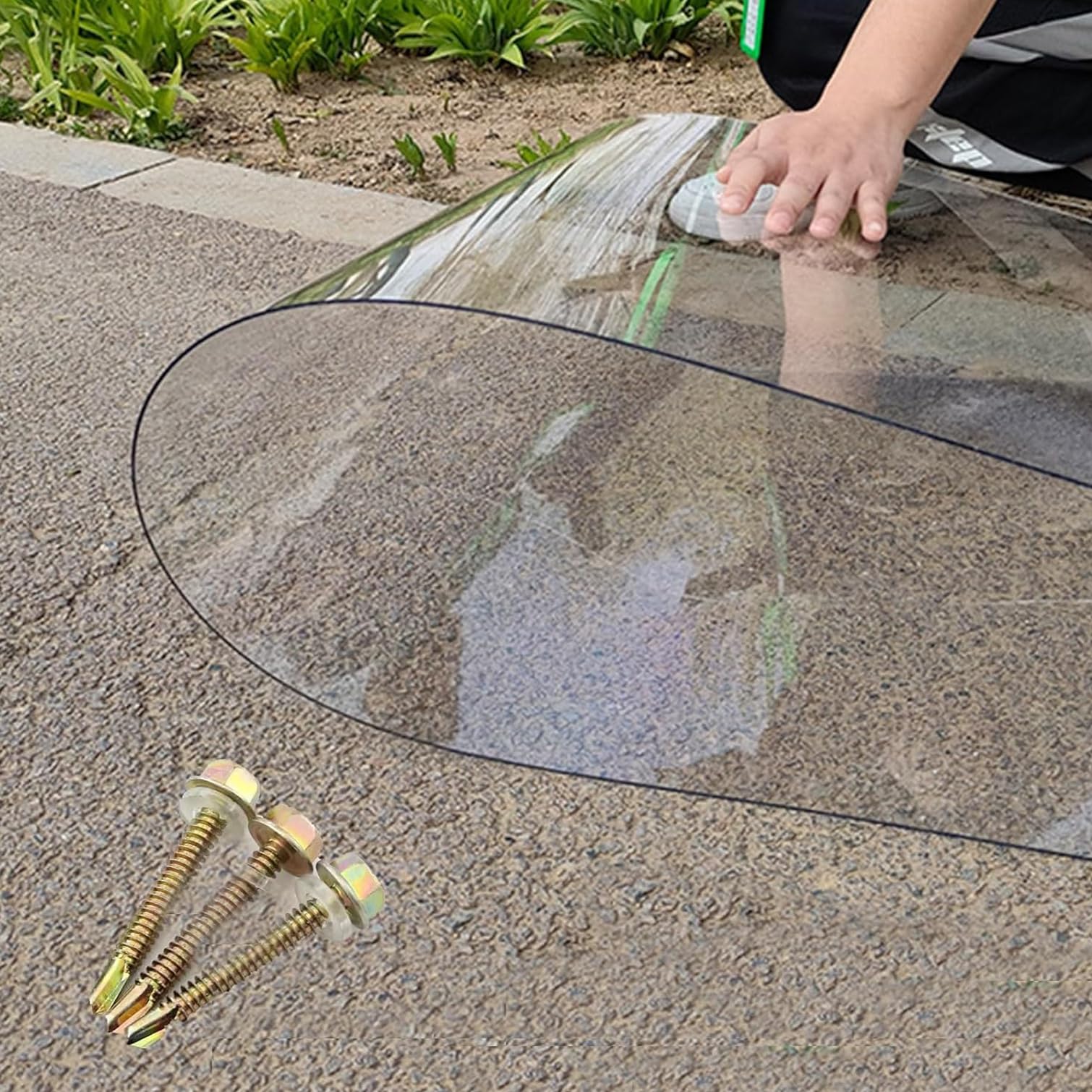 Paneles de Techo de Placas de Policarbonato Transparente Lámina de Acrílico,Hoja de Plástico Impermeable,Protección UV,para Invernaderos,Jardín Toldos,Cocheras,Fácil de Cortar (0.8x2m)