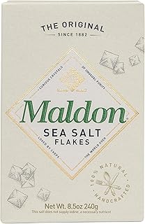 Maldon Salt, Sea Salt Flakes, 8.5 oz (240 g), Kosher, Natural, Handcrafted, Gourmet, Pyramid Crystals