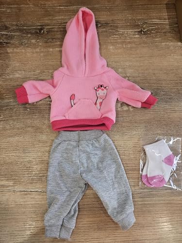 BBEUU Ensemble Vêtements De Poupée 35-43 Cm – Sweat à Capuche Chien, Pantalon, Chaussettes + Cintre – Coton Doux – Jeu De Rôle – Dès 3 Ans